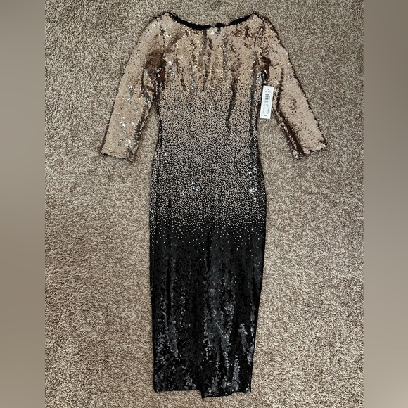 Premier Amour Dresses & Skirts - NEW WITH TAGS Premier Amour Sequin Dress, Gold and Black, Size 2